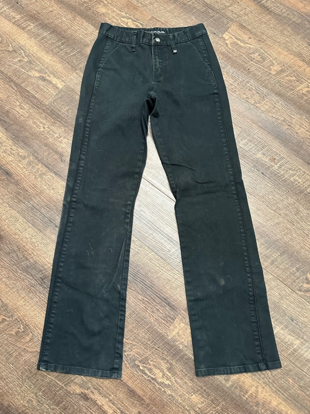 Ladies Junior 7 Long Rockies Black Low Rise Western Jeans